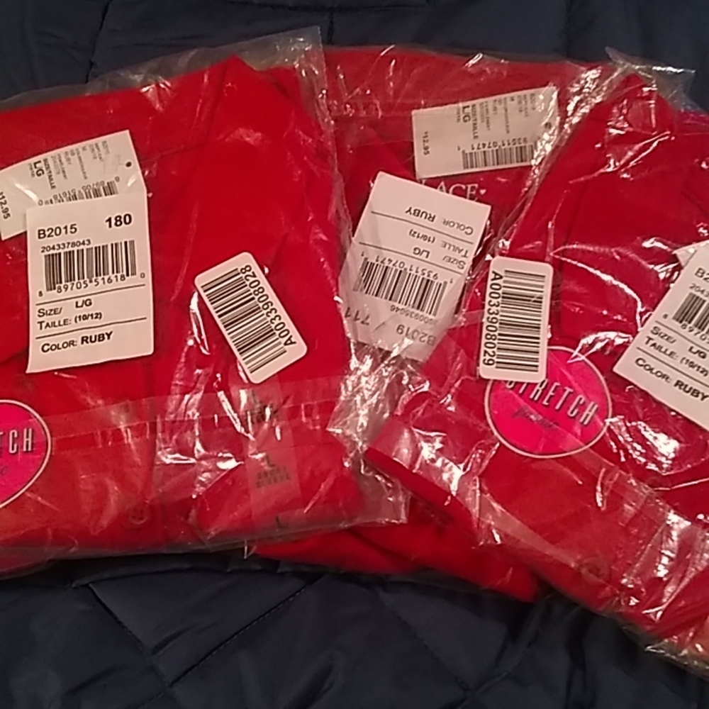 3 Girls red short sleeve shirts by Children's Place sz 10-12. New